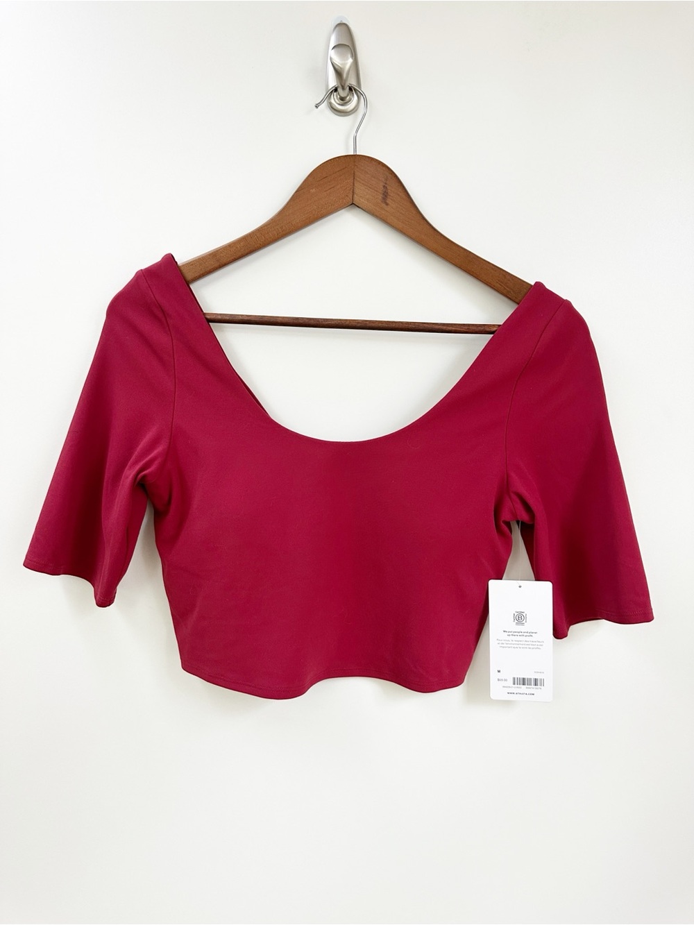 Athleta Exhilarate Crop A-C Longline Sports Bra Pink NWT Medium